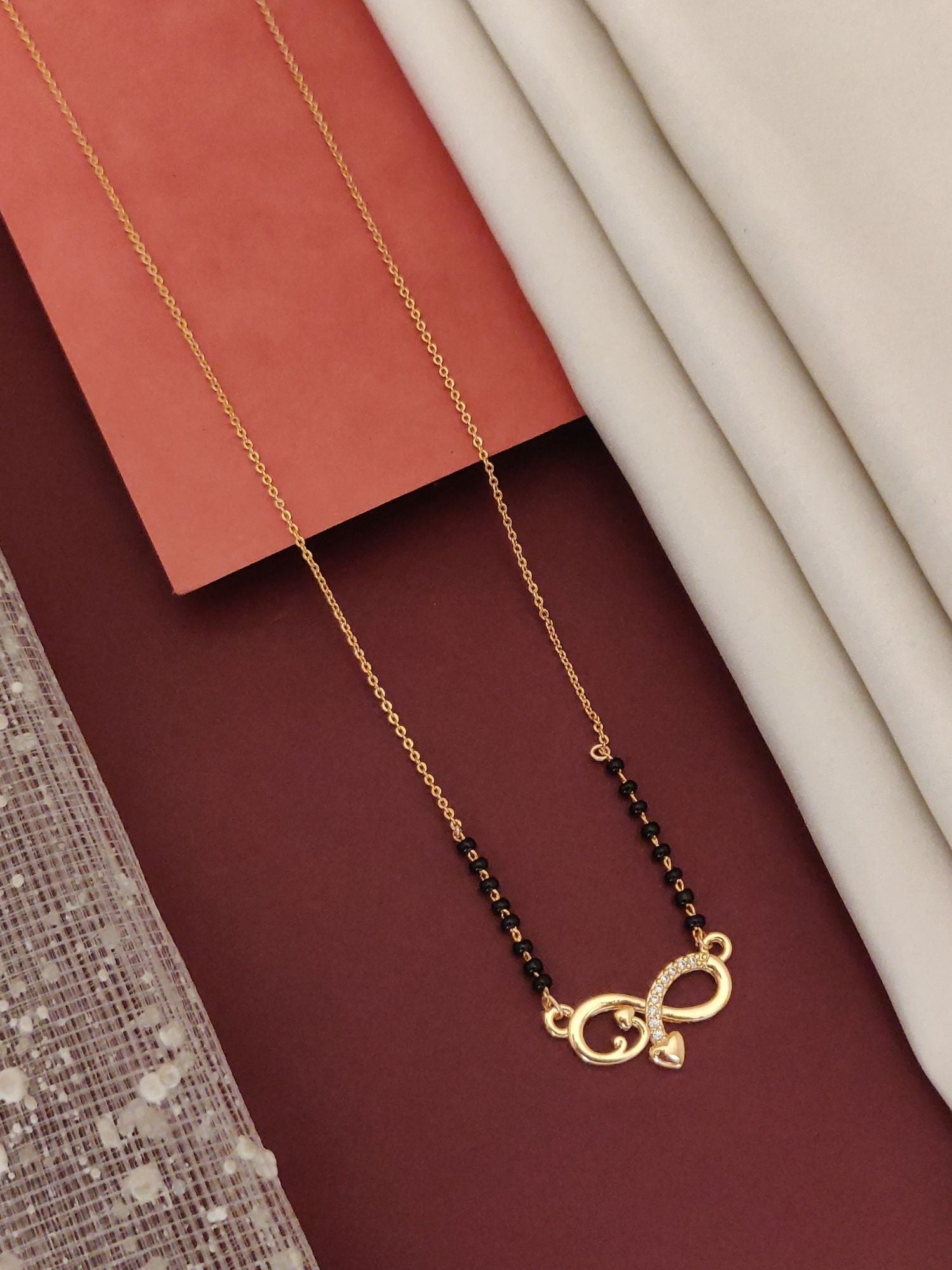 RoseGold Plated American Diamond Mangalsutra - mangalsutra by Abdesigns Jewellery