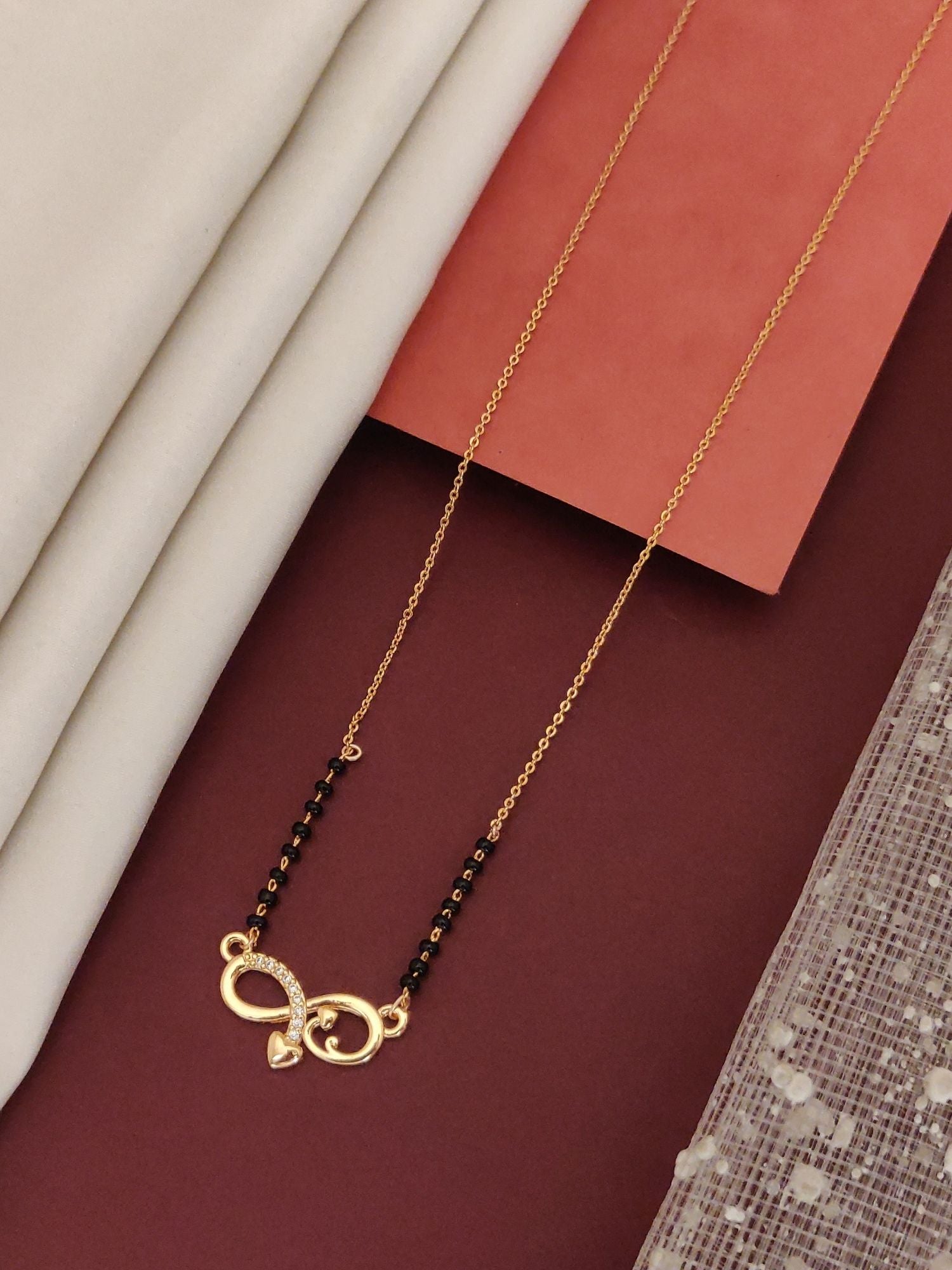 RoseGold Plated American Diamond Mangalsutra - mangalsutra by Abdesigns Jewellery