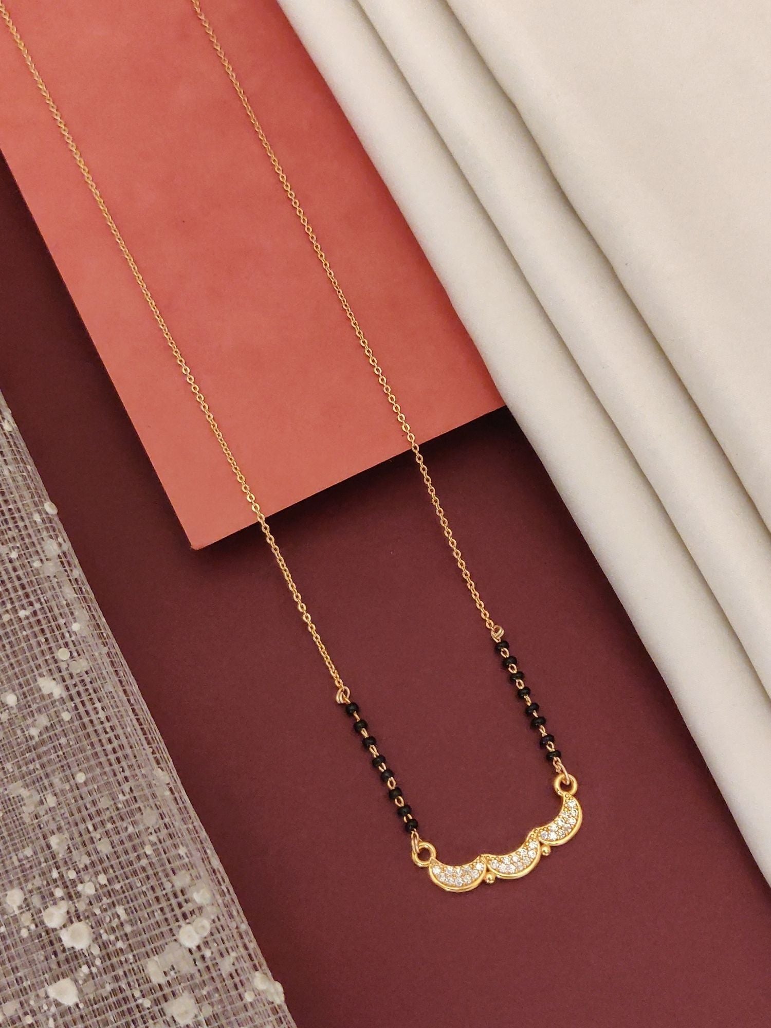 Abdesigns RoseGold Plated American Diamond Mangalsutra