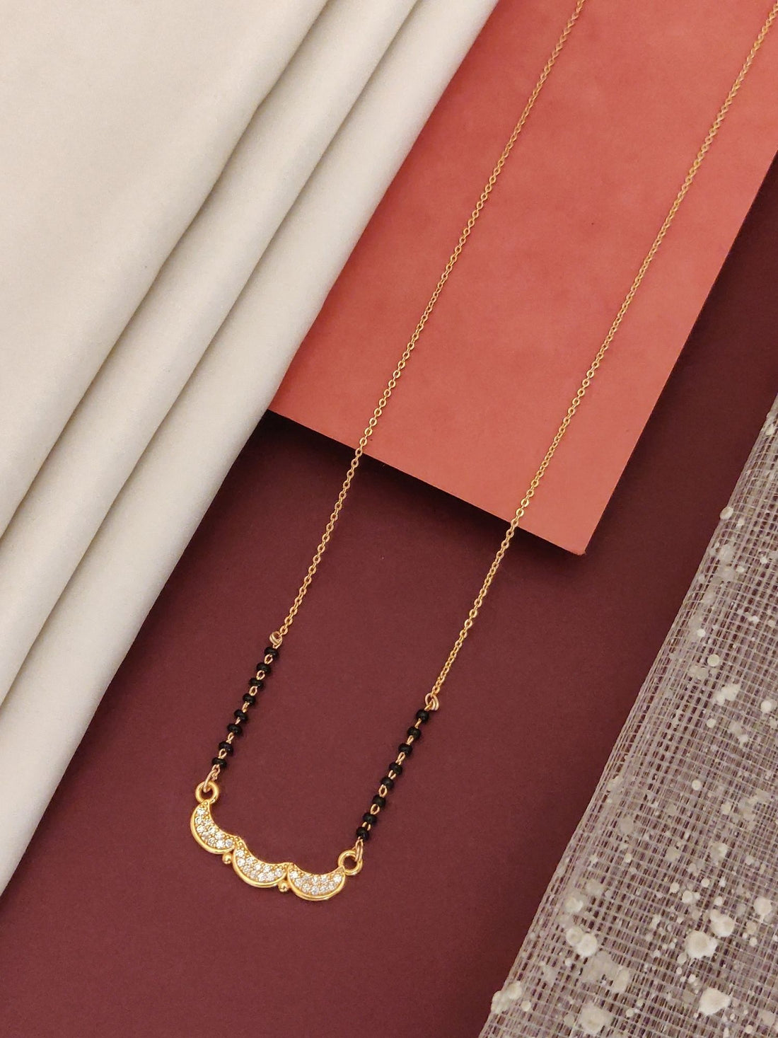 Abdesigns RoseGold Plated American Diamond Mangalsutra