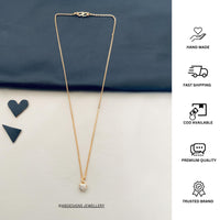 Thumbnail for Minimal RoseGold Plated Heart Pendant Chain - Abdesignsjewellery