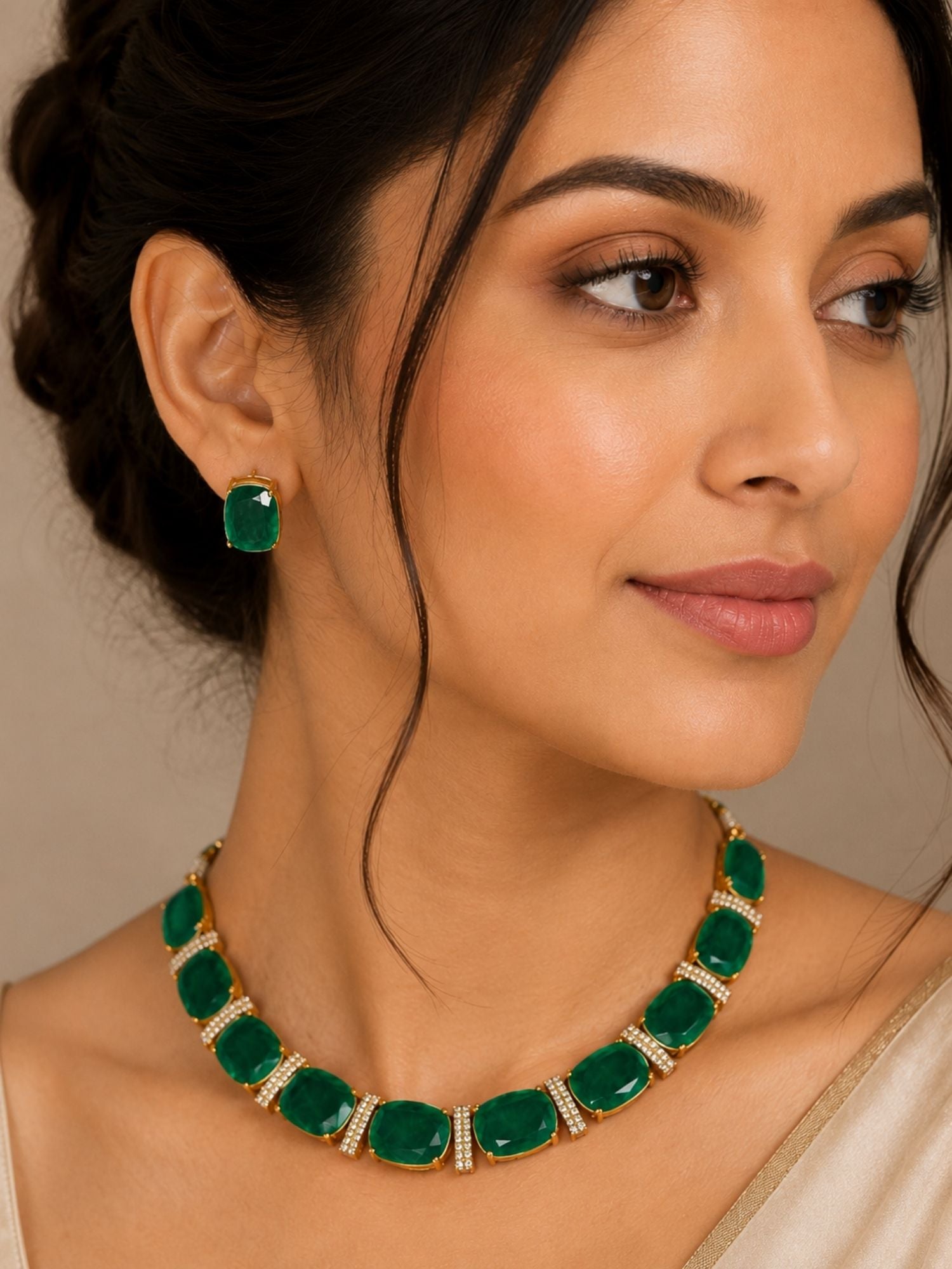 Unique Crystal Choker Necklace Set | Abdesigns