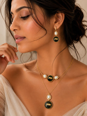 Statement Panther Pendant Necklace in Gold Plating | Abdesigns