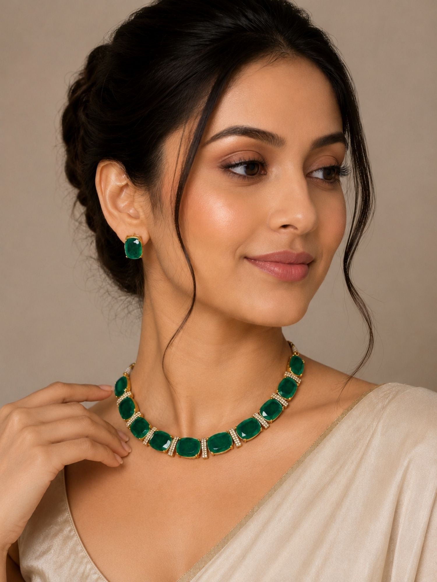 Unique Crystal Choker Necklace Set | Abdesigns