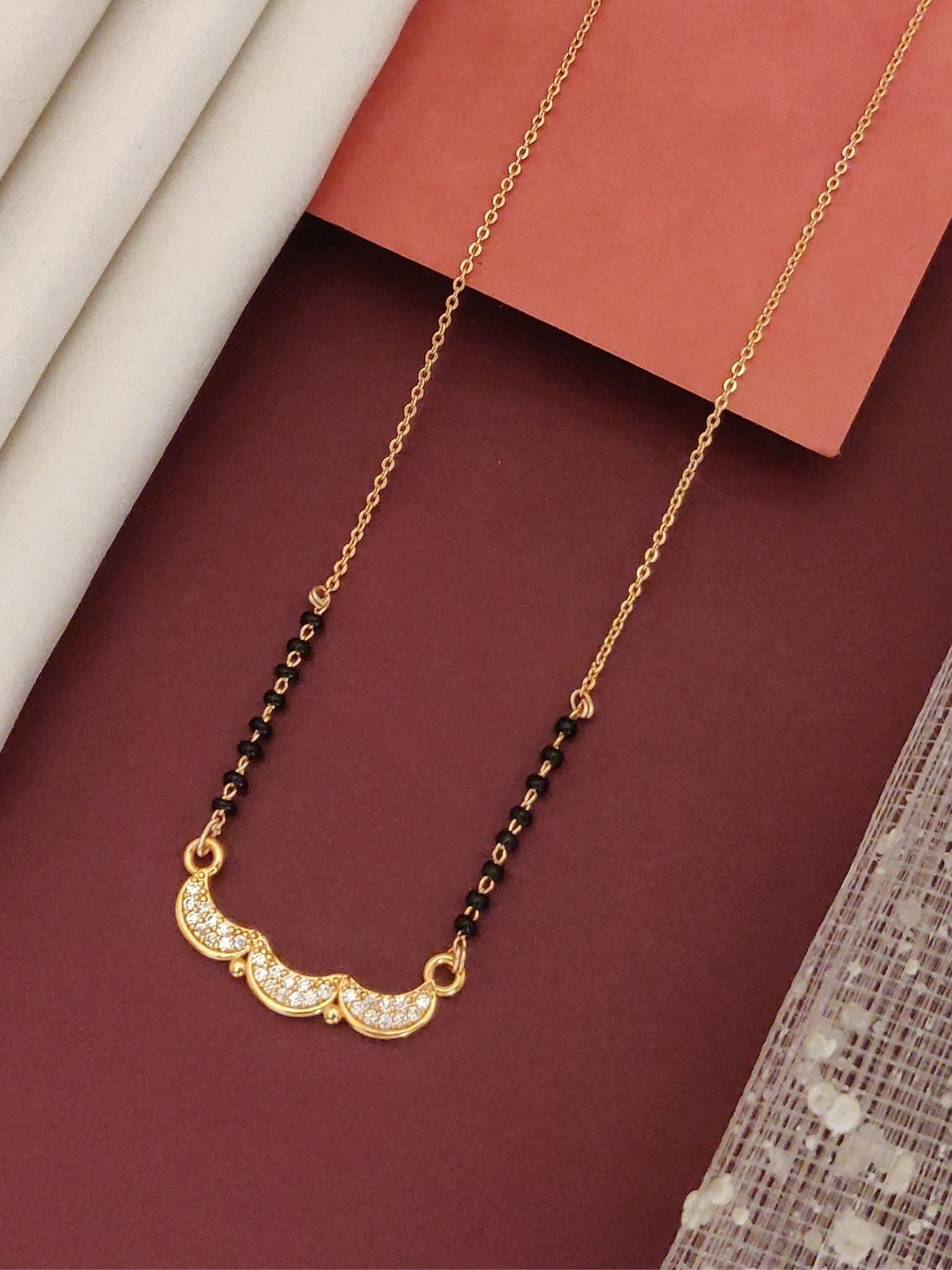 Abdesigns RoseGold Plated American Diamond Mangalsutra