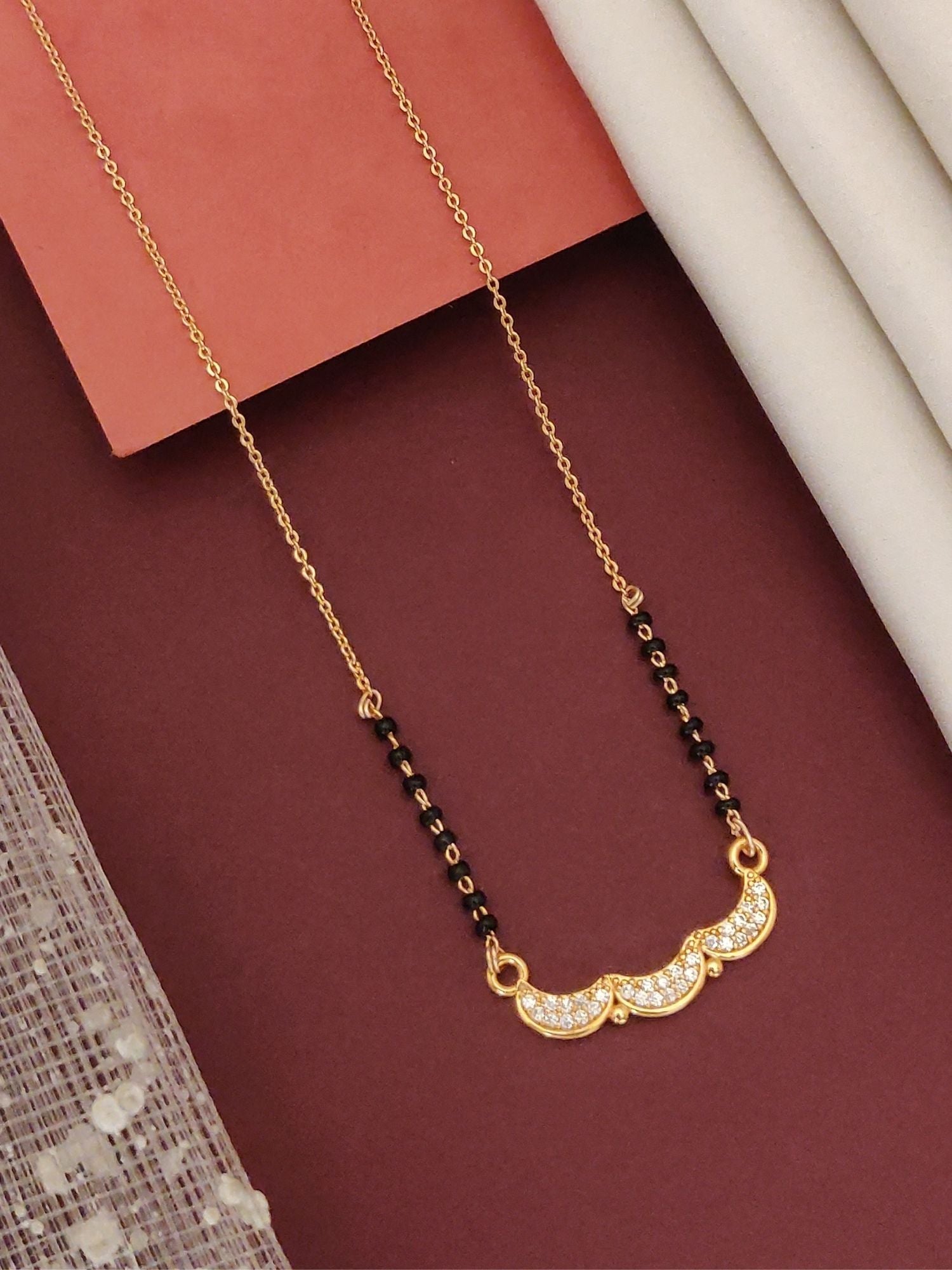 Abdesigns RoseGold Plated American Diamond Mangalsutra