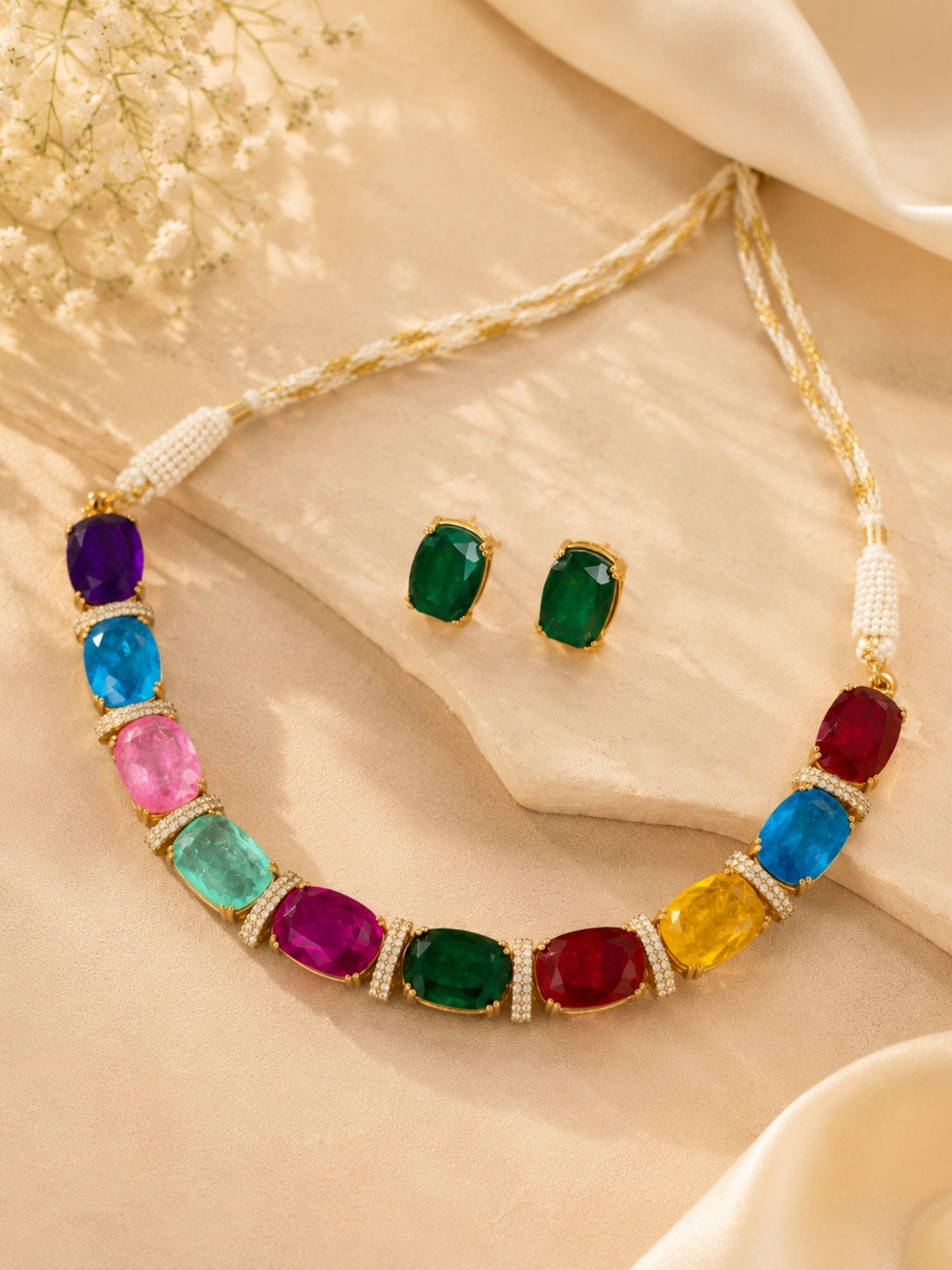 Unique Crystal Choker Necklace Set | Abdesigns