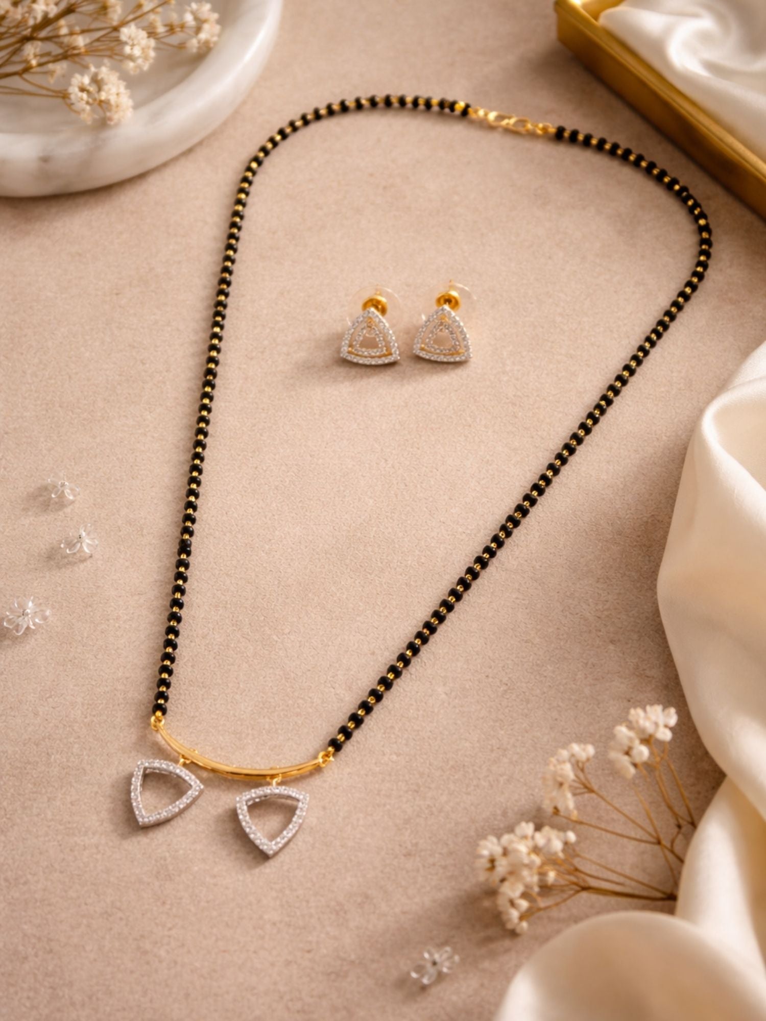 Abdesigns Elegant Gold CZ Mangalsutra Set