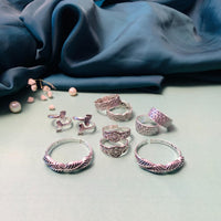 Thumbnail for Appealing Silver Oxidsed Pack of 5 Pairs Toe Rings Combo - Abdesignsjewellery