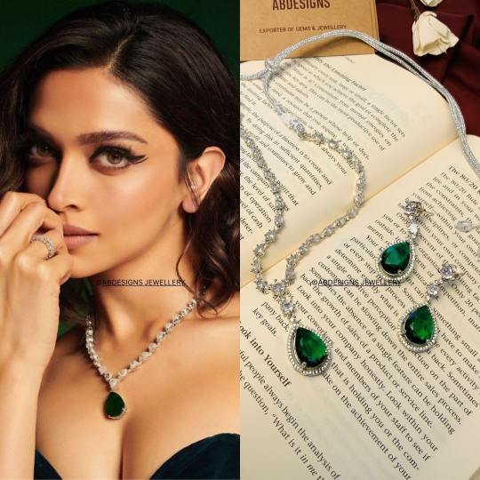 Green Emerald Necklace Set