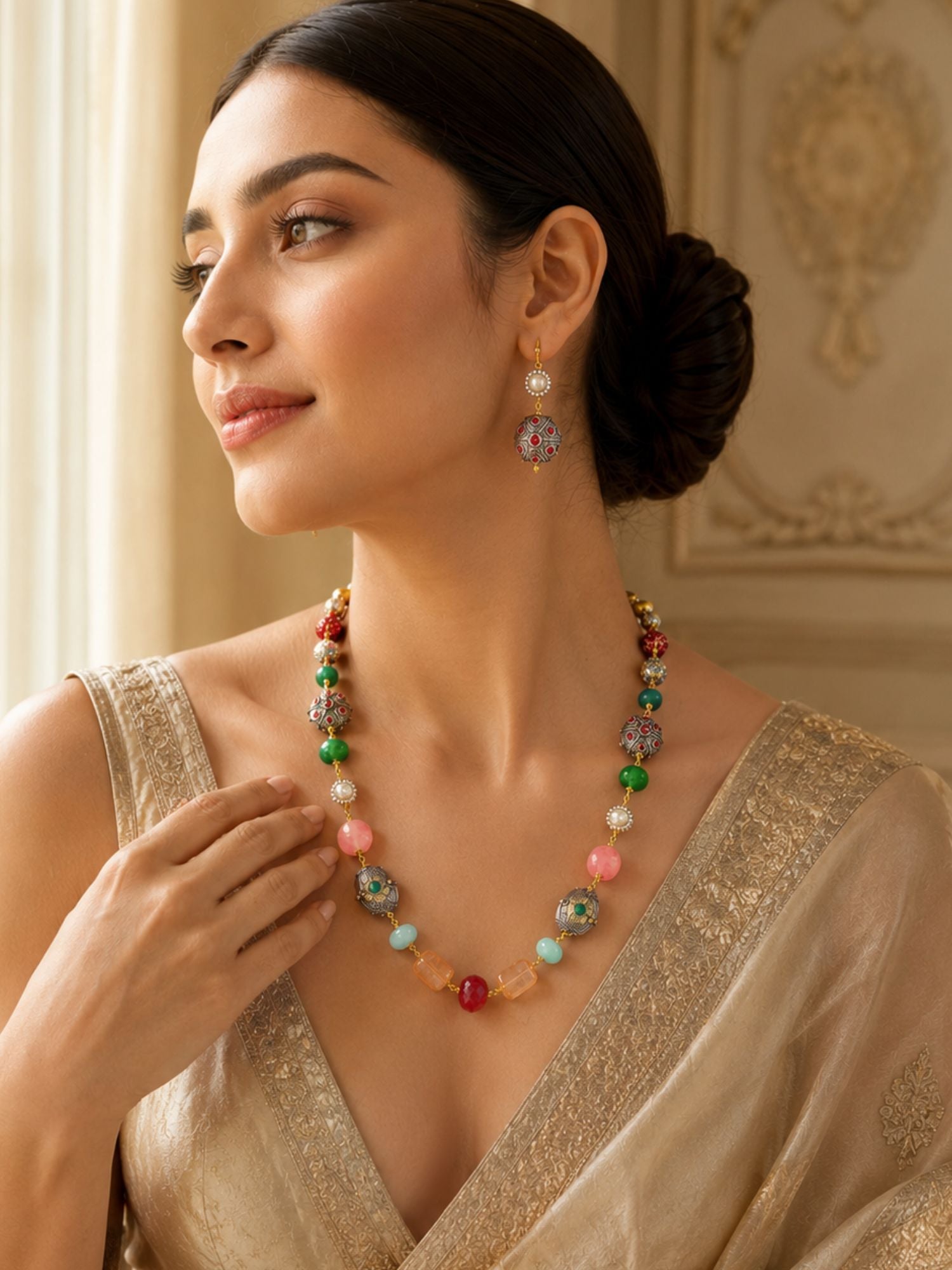 Multicolor Beaded Necklace Set - jewellery by Abdesigns Jewellery