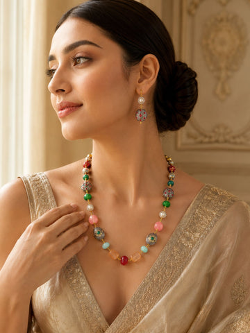 Multicolor Beaded Necklace Set - jewellery by Abdesigns Jewellery