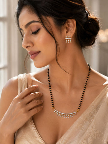 Minimal Mangalsutra Set in Gold Plating – Daily Wear | Abdesigns