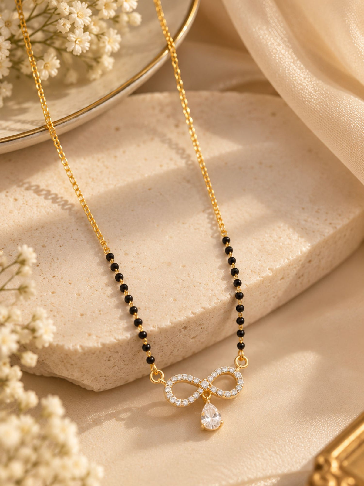 Set of 2 AD Stone Love Mangalsutras Combo | Abdesigns Jewellery