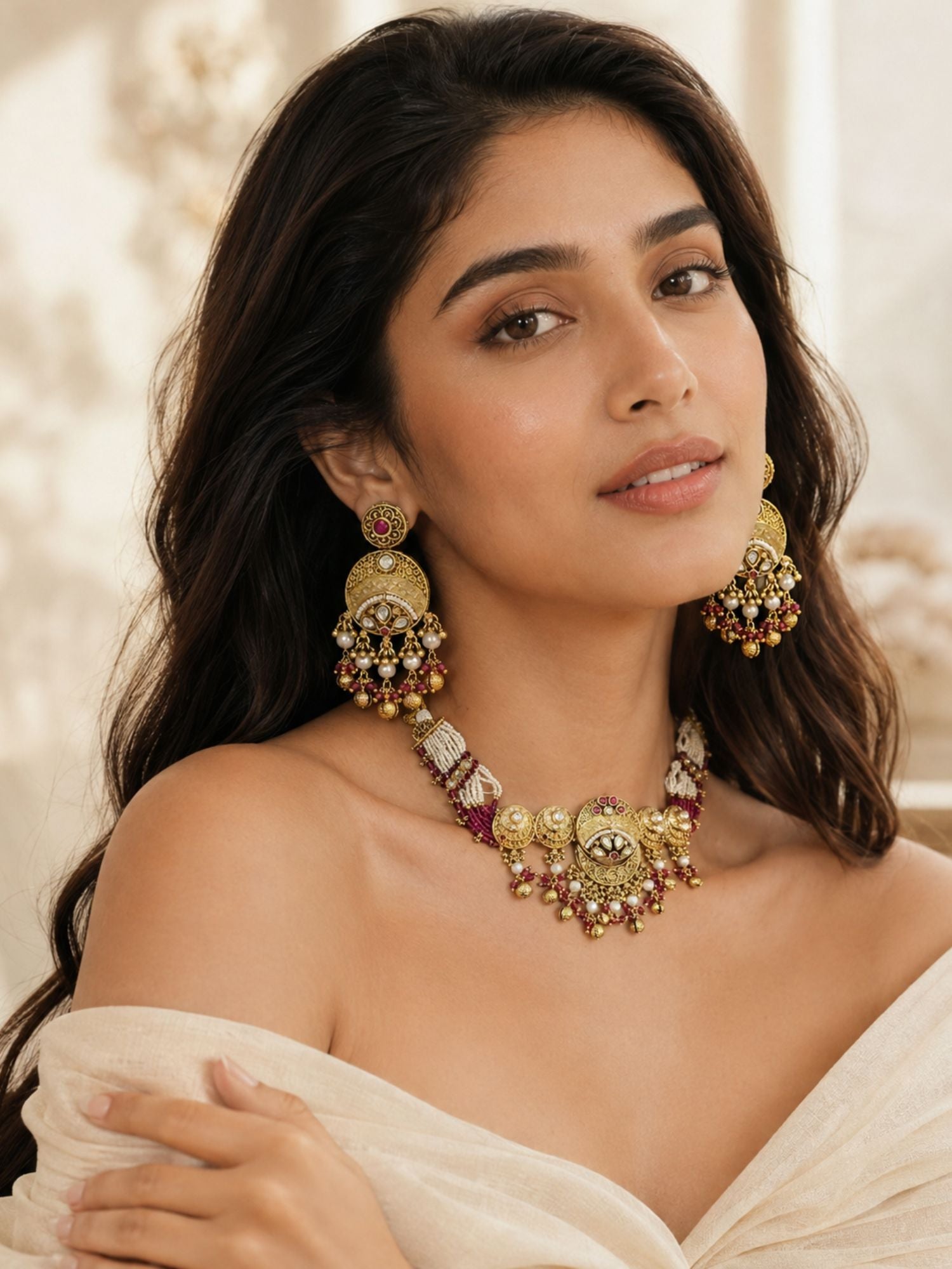 Abdesigns Royal Gold Choker Necklace Set