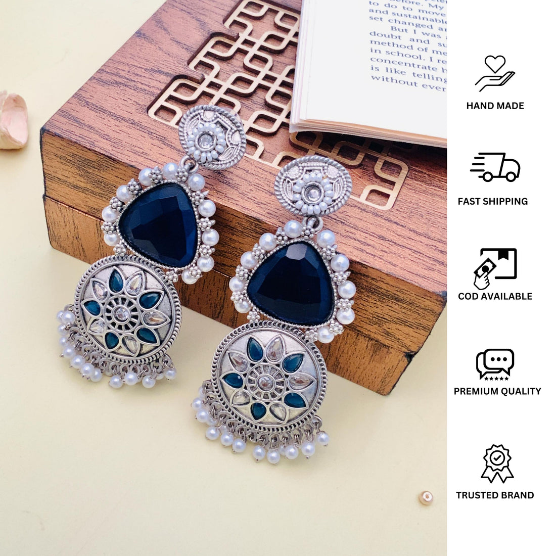 Stunning Bright Coloured German Silver Earring