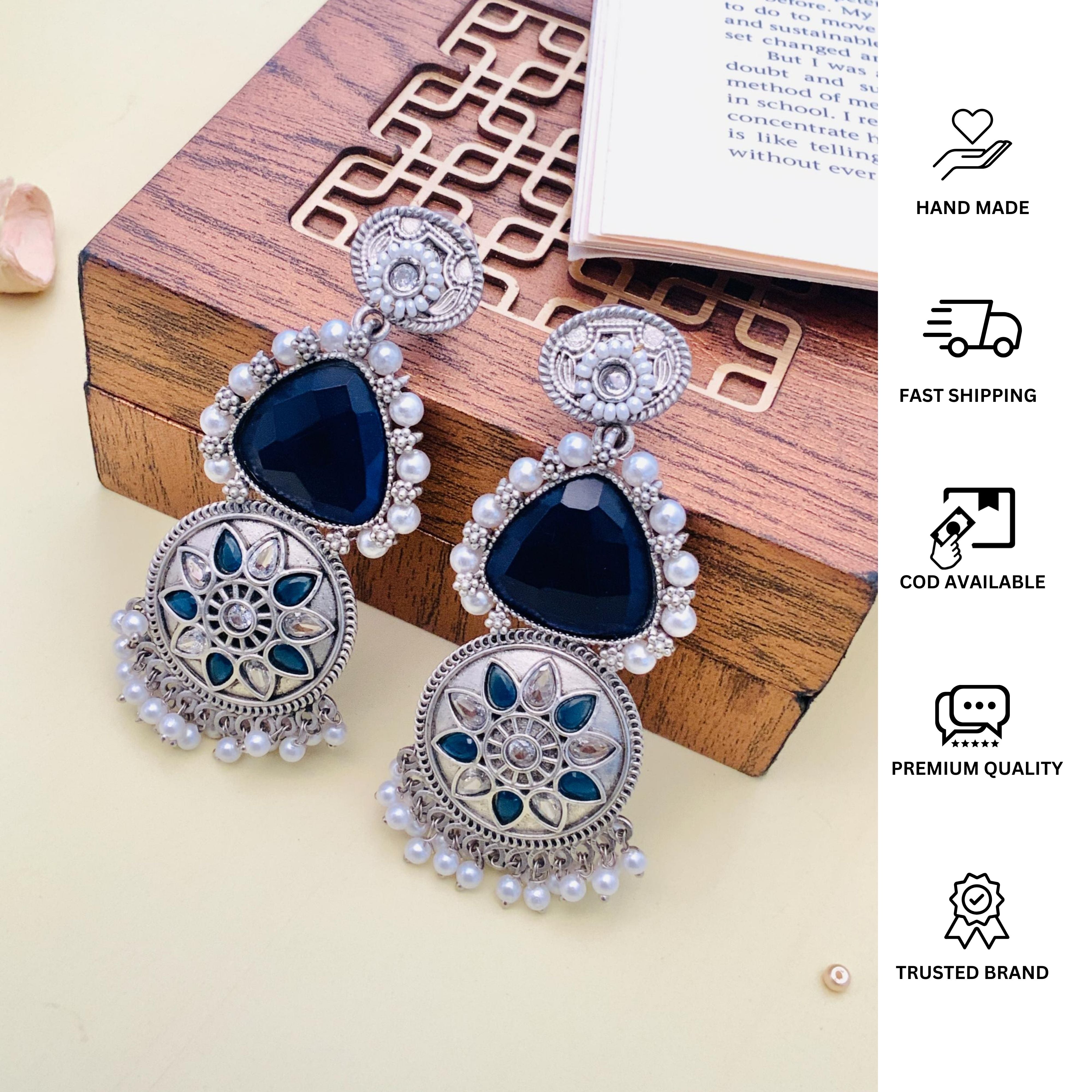 Stunning Bright Coloured German Silver Earring