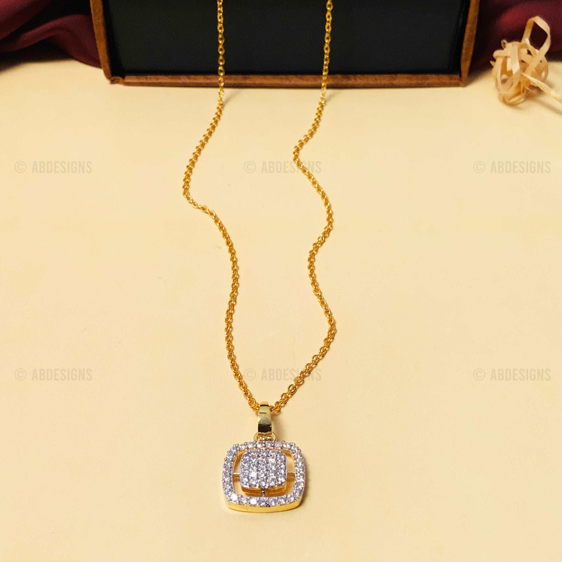 Alluring High-Quality Gold Plated Pendant Chain - Abdesignsjewellery