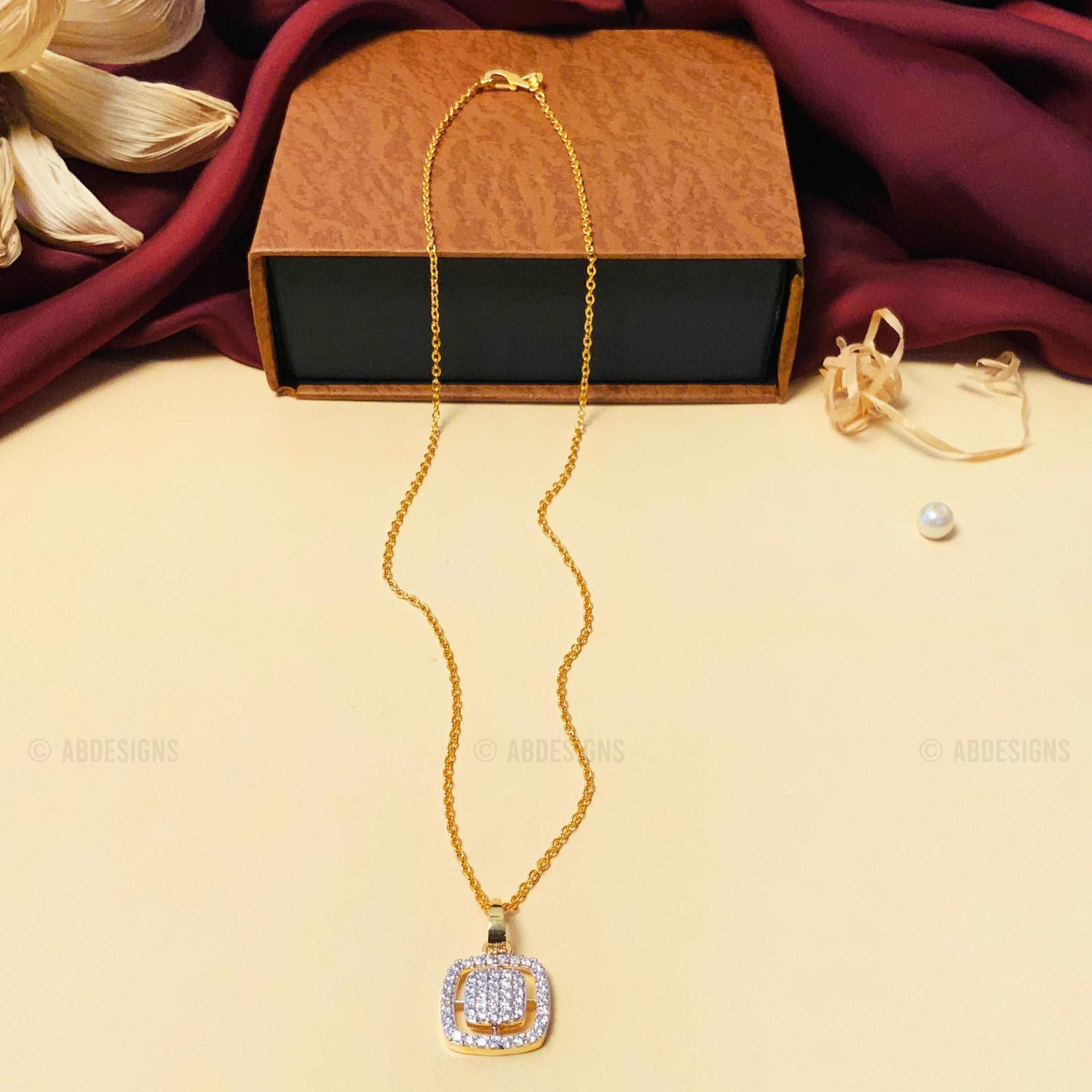 Alluring High-Quality Gold Plated Pendant Chain - Abdesignsjewellery