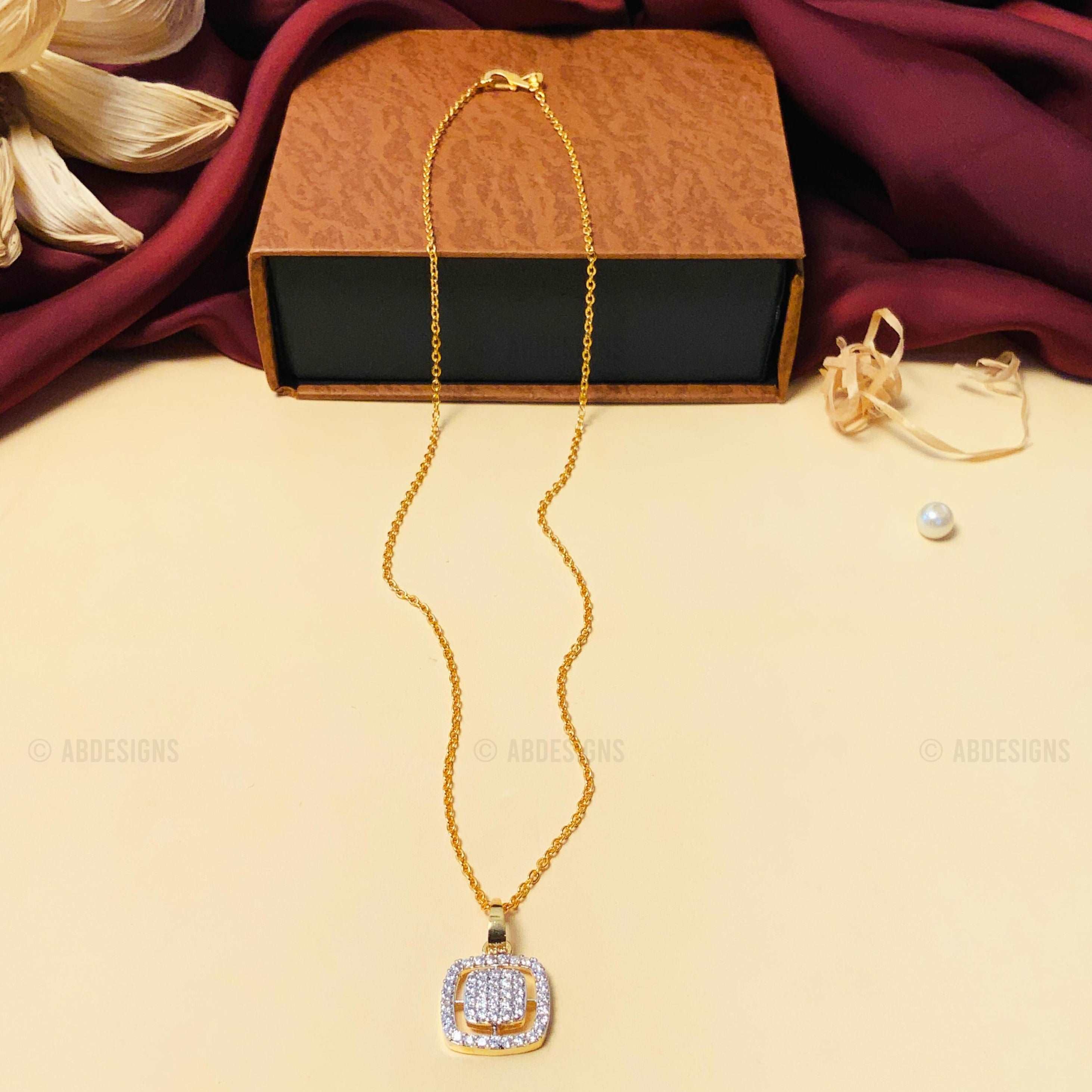 Alluring High-Quality Gold Plated Pendant Chain - Abdesignsjewellery