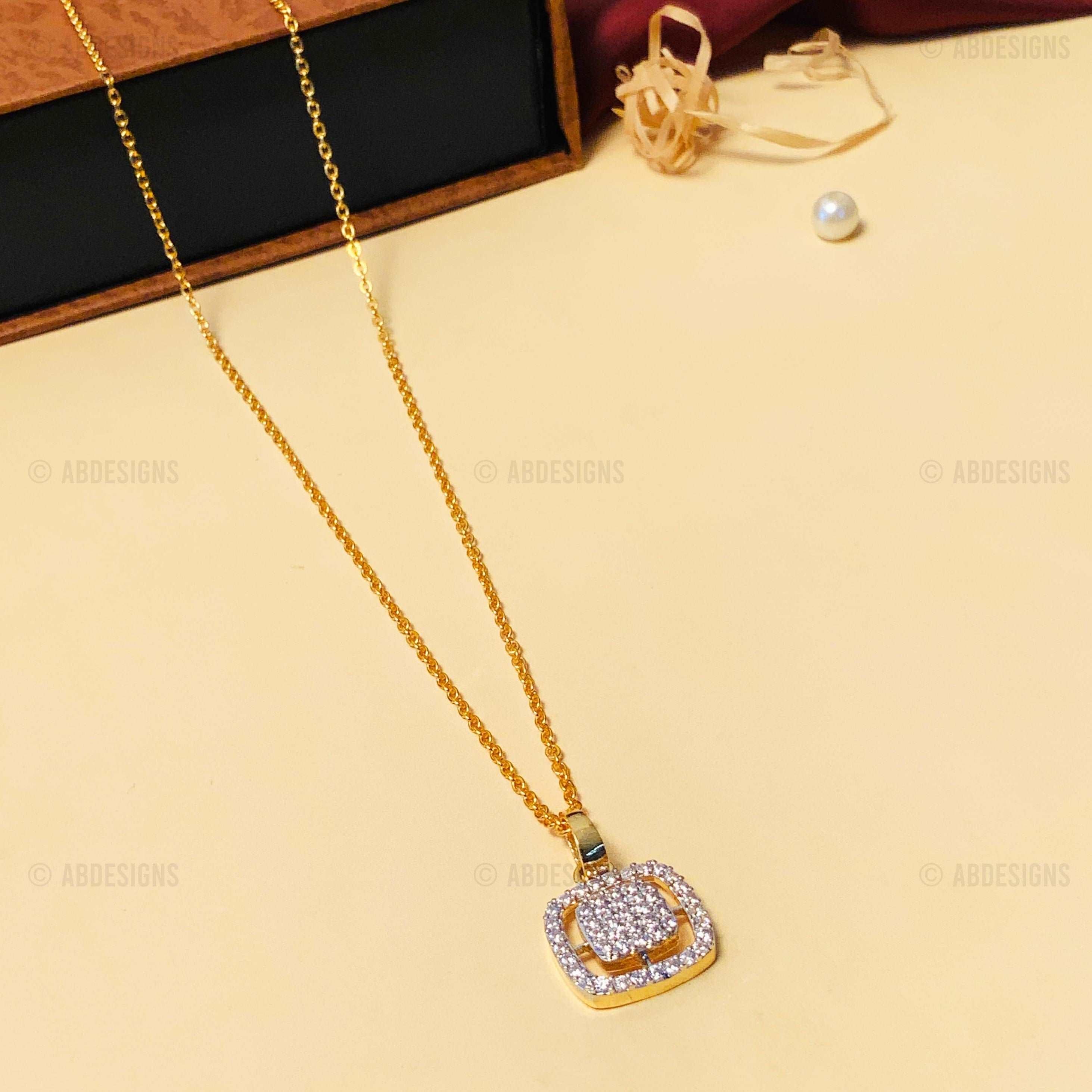 Alluring High-Quality Gold Plated Pendant Chain - Abdesignsjewellery