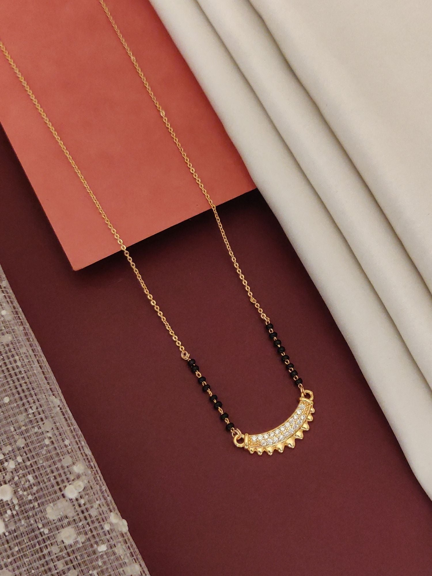 Abdesigns RoseGold Plated American Diamond Mangalsutra