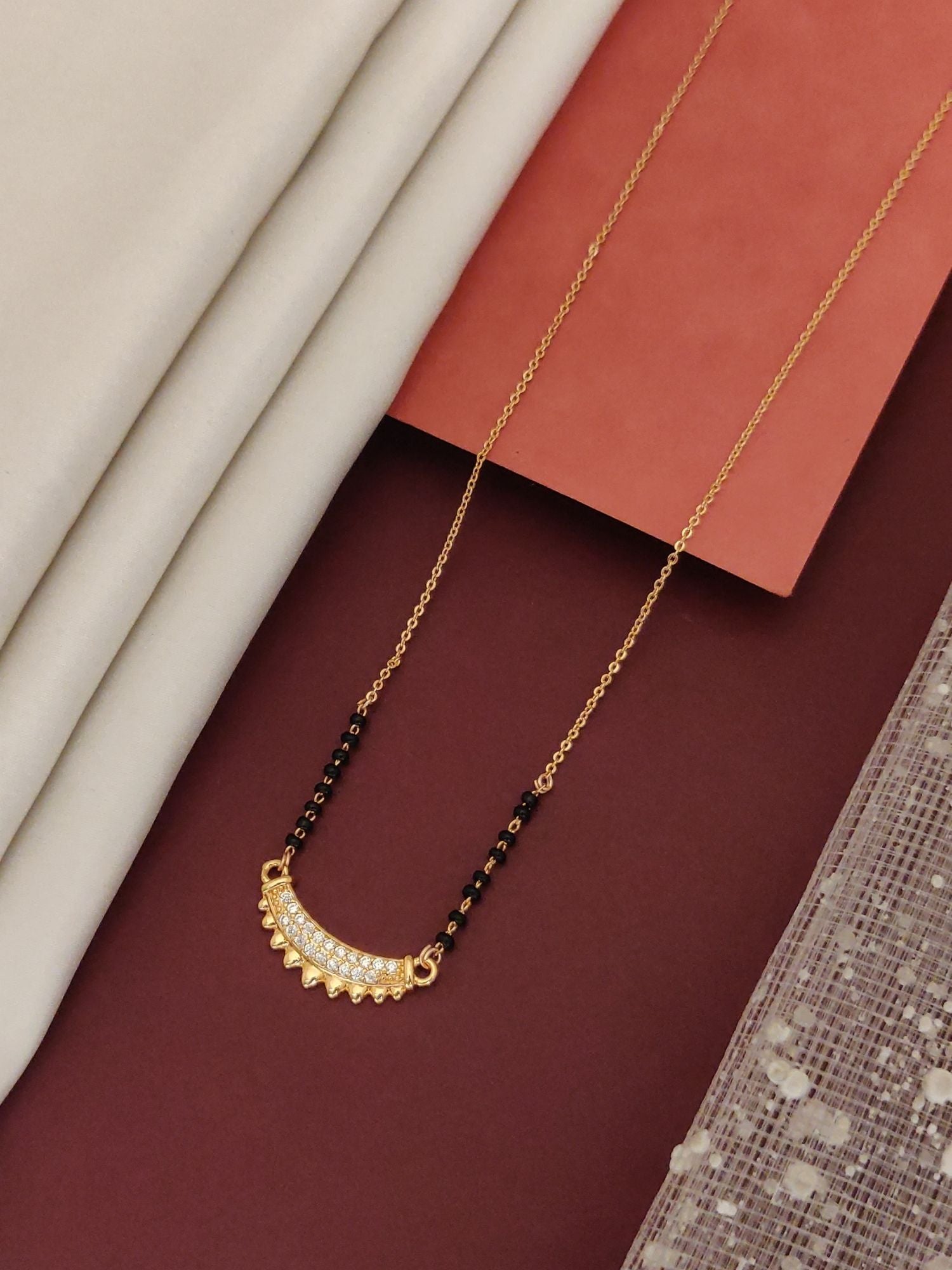 Abdesigns RoseGold Plated American Diamond Mangalsutra