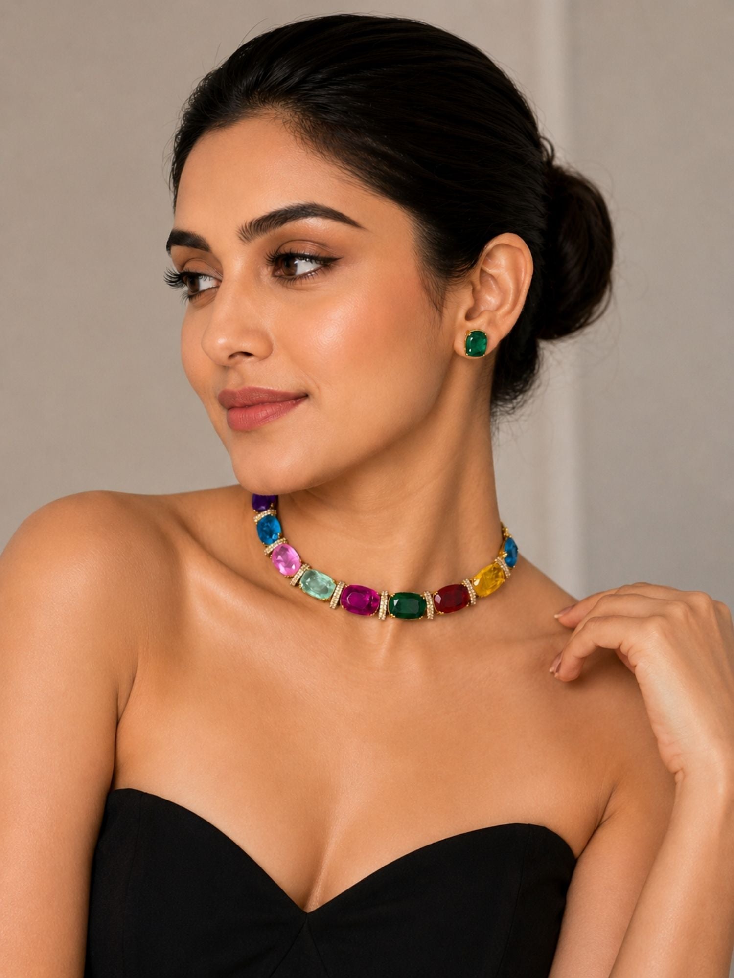 Unique Crystal Choker Necklace Set | Abdesigns