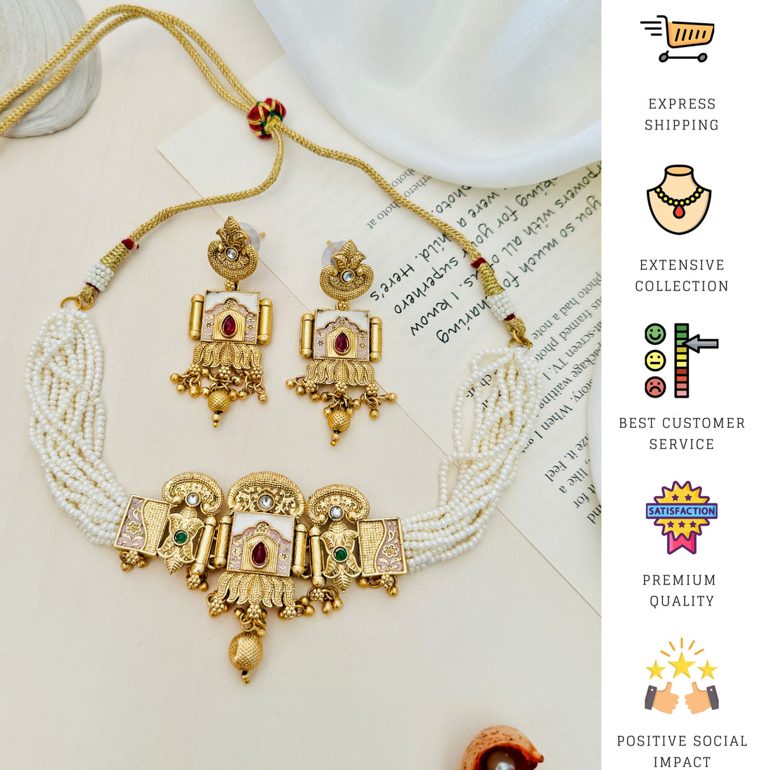 Gold Plated Choker Necklace 