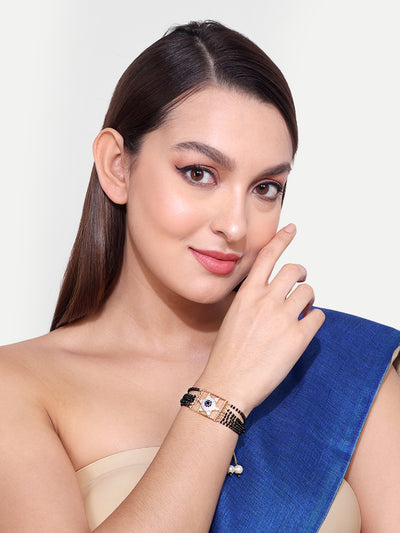 Gold Plated Evil Eye Star Mangalsutra Bracelet
