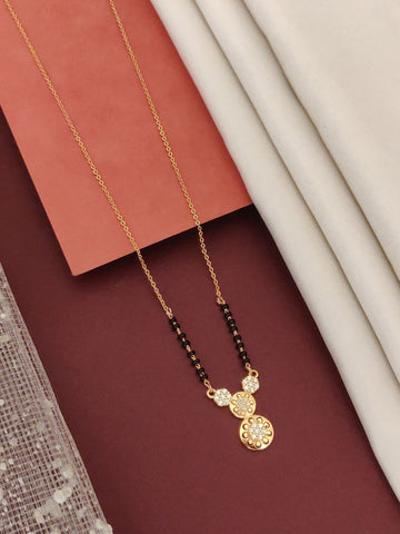 Abdesigns RoseGold Plated American Diamond Mangalsutra