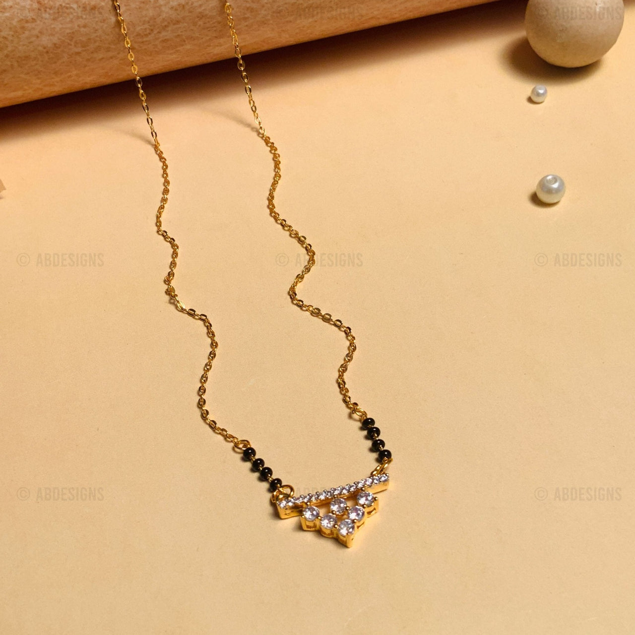 Impressive Gold Plated Pyramid Mangalsutra