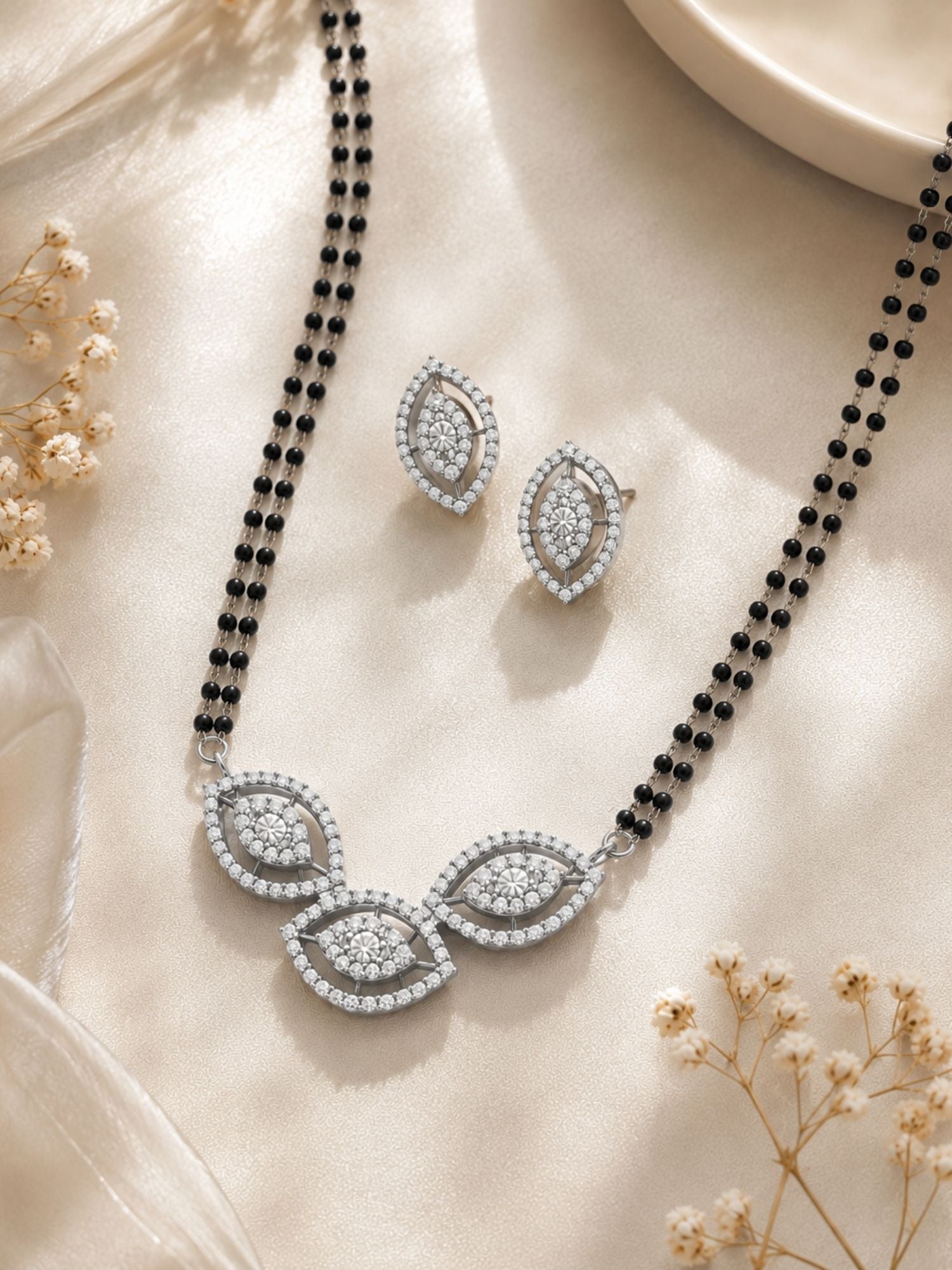Solitaire Micro Diamonds Mangalsutra Set | Abdesigns