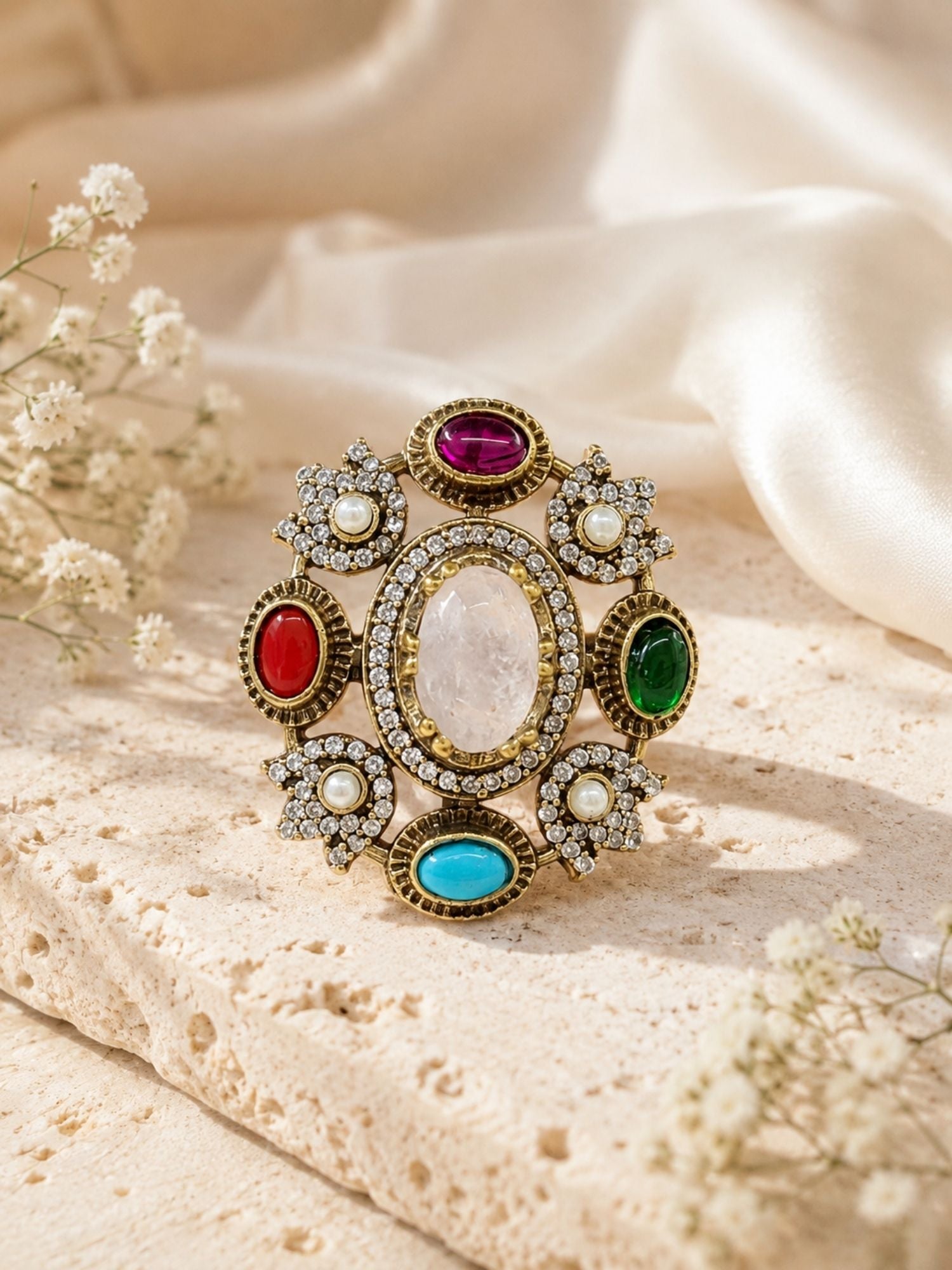 Victorian Choker Set Multicolor Gold Plated Combo | Abdesigns Jewellery