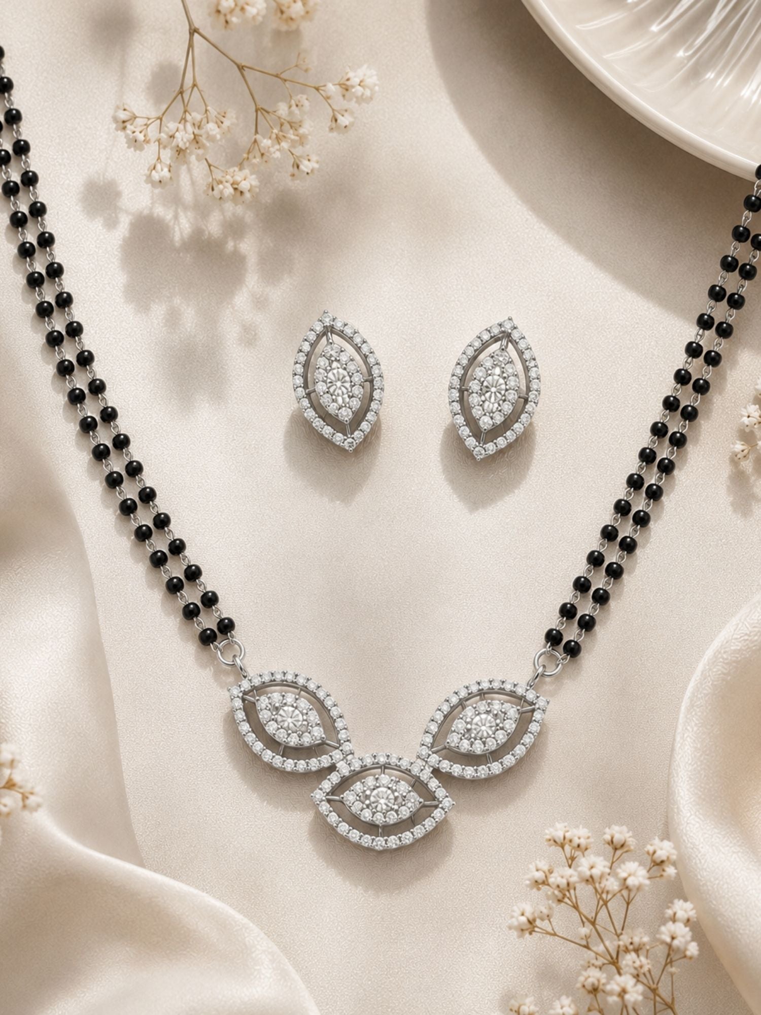 Solitaire Micro Diamonds Mangalsutra Set | Abdesigns