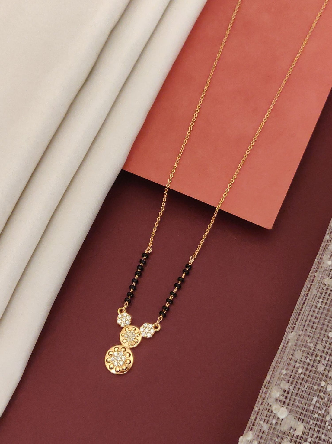 Abdesigns RoseGold Plated American Diamond Mangalsutra