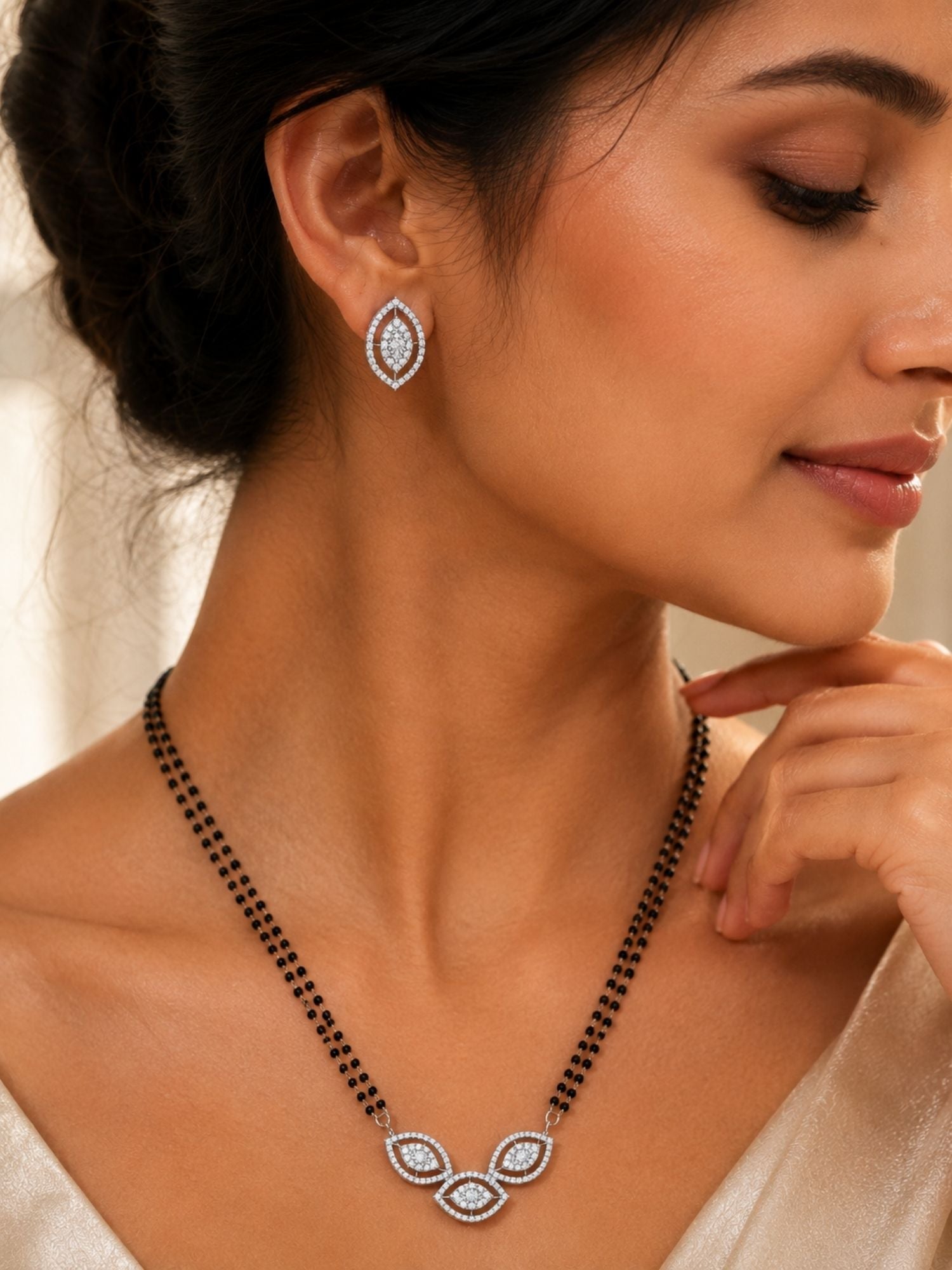 Solitaire Micro Diamonds Mangalsutra Set | Abdesigns