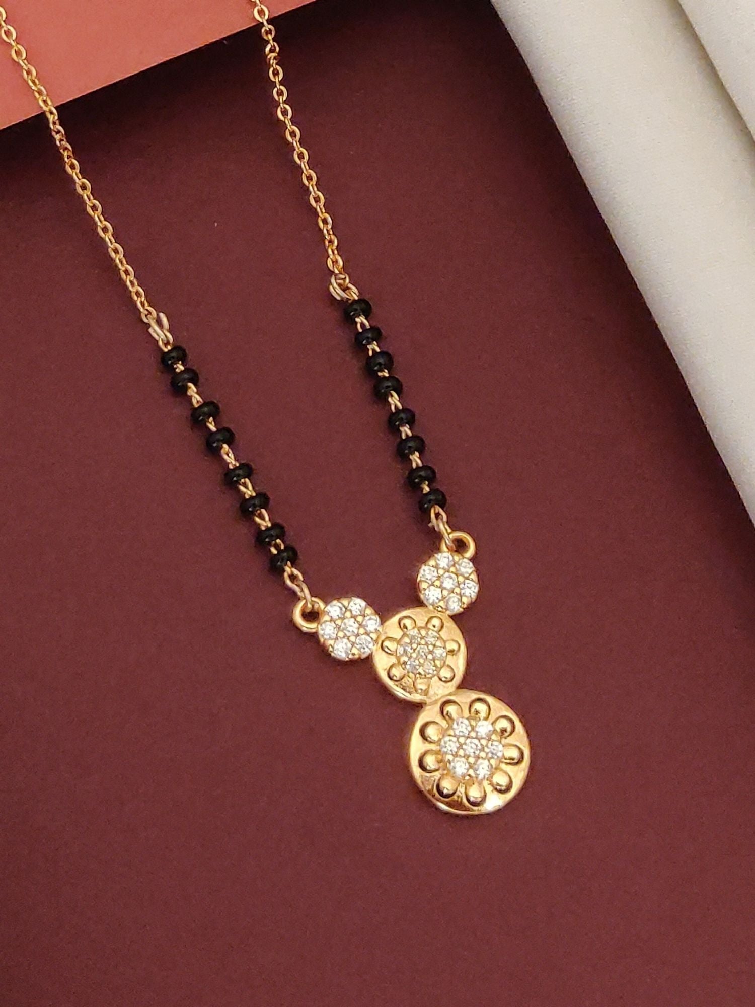 Abdesigns RoseGold Plated American Diamond Mangalsutra