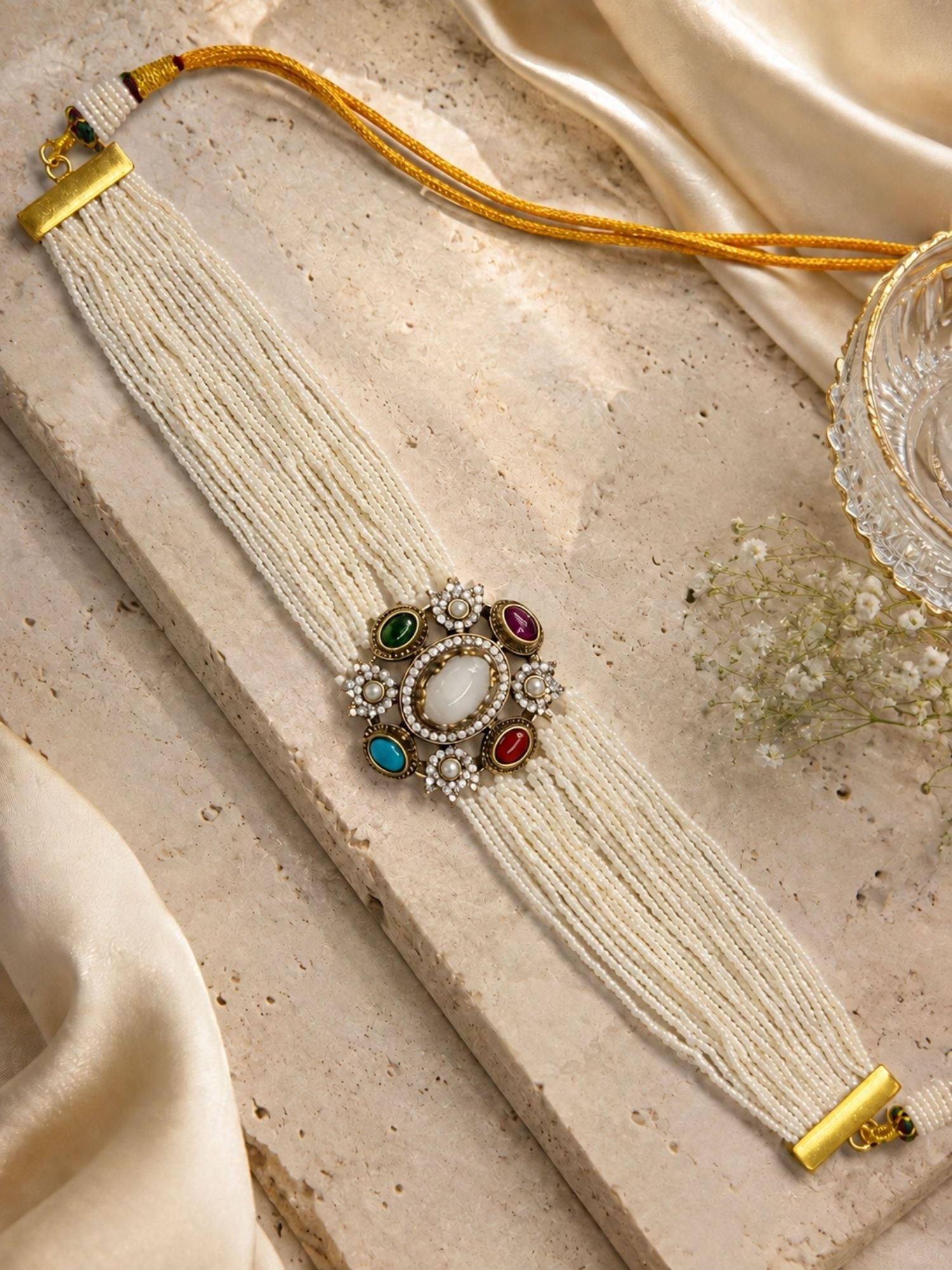 Victorian Choker Set Multicolor Gold Plated Combo | Abdesigns Jewellery