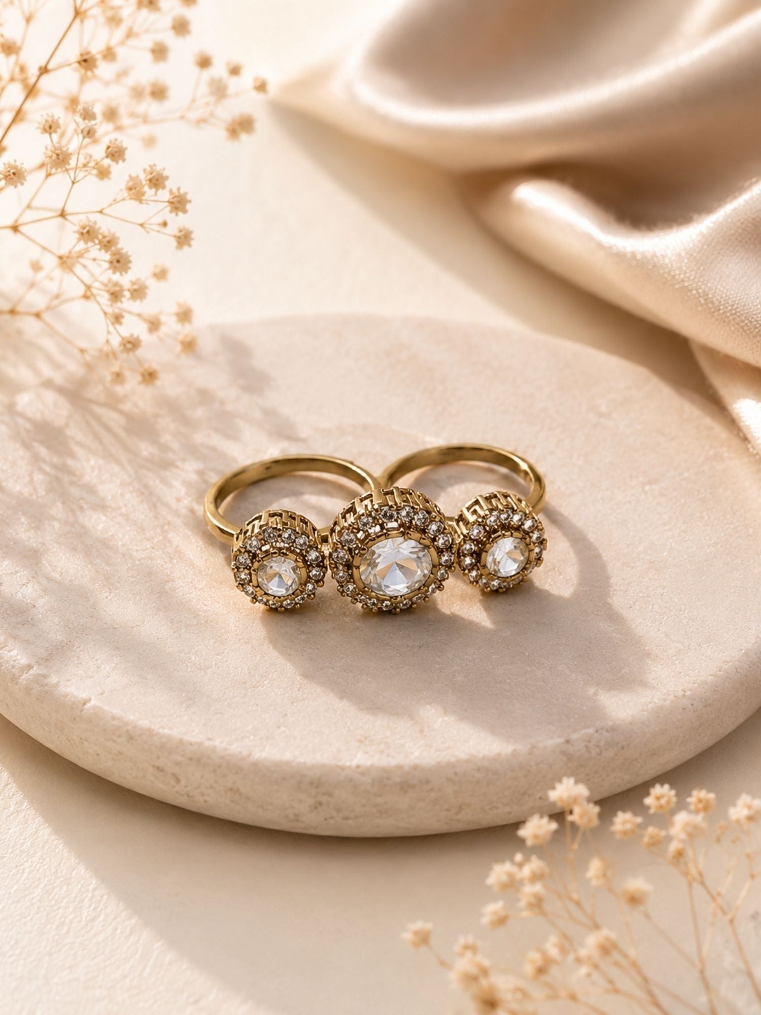 Oxidsed Gold Victorian Party Polki Diamond Ring | Abdesigns
