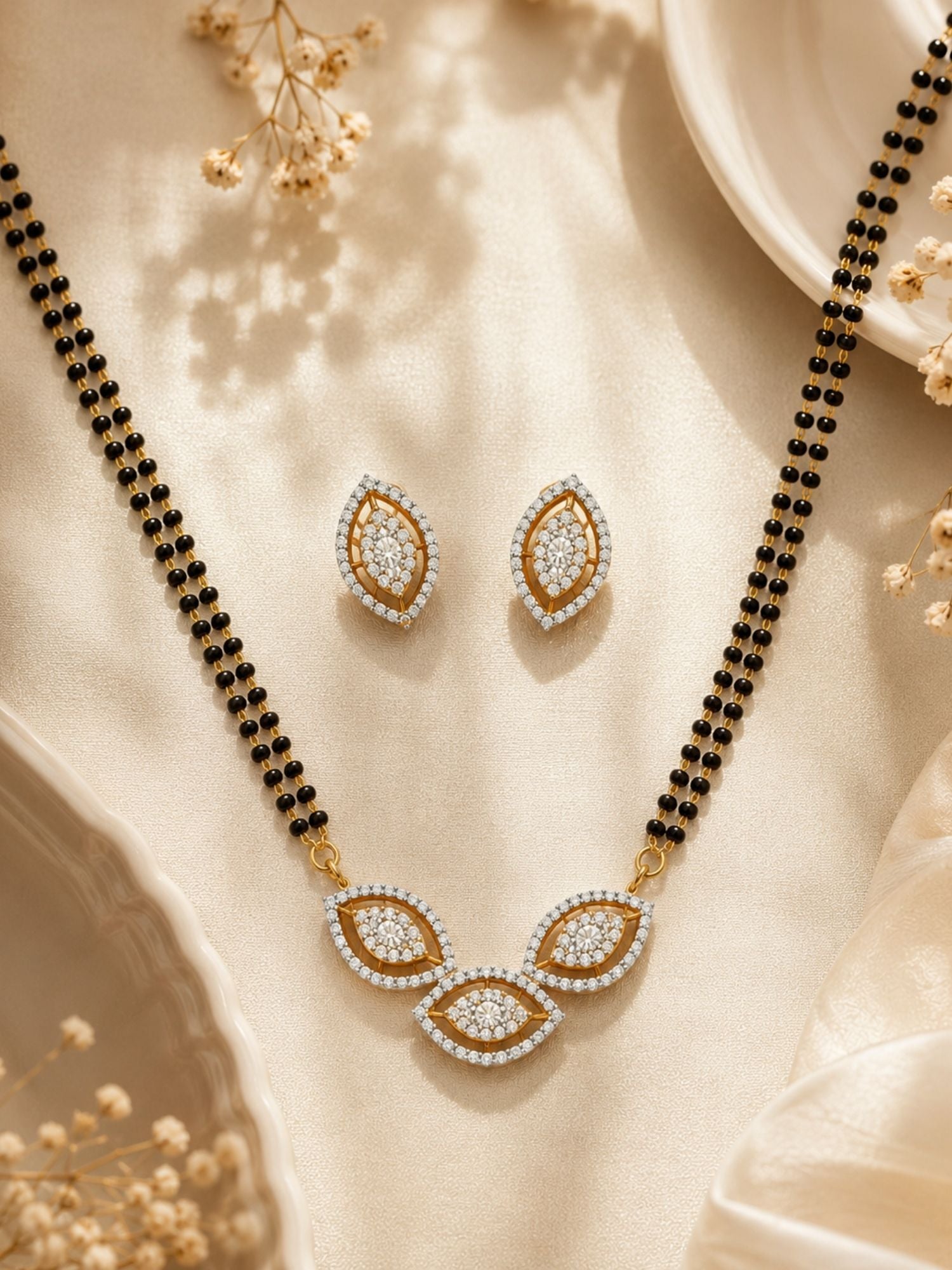 Solitaire Micro Diamonds Mangalsutra Set | Abdesigns