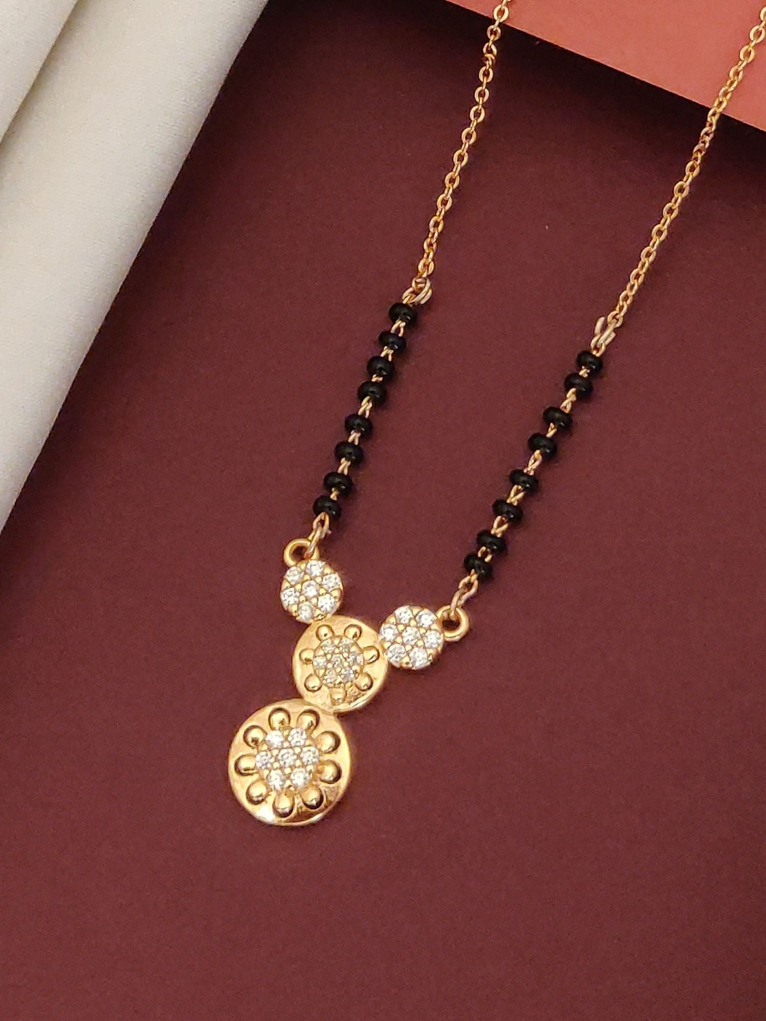 Abdesigns RoseGold Plated American Diamond Mangalsutra