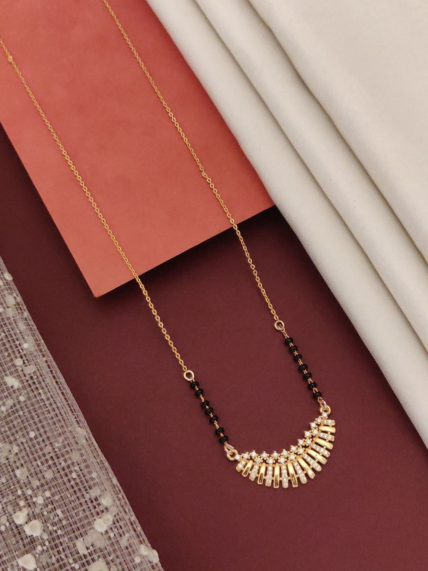RoseGold Plated American Diamond Mangalsutra - mangalsutra by Abdesigns Jewellery