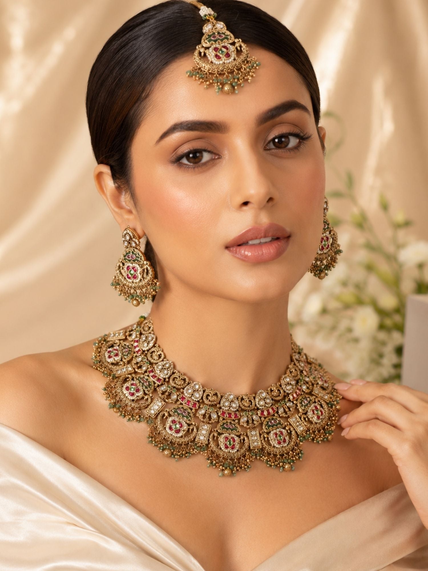 Antique Temple Choker Necklace Set | Abdesigns