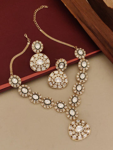 Kundan Polki Necklace Set with Earrings