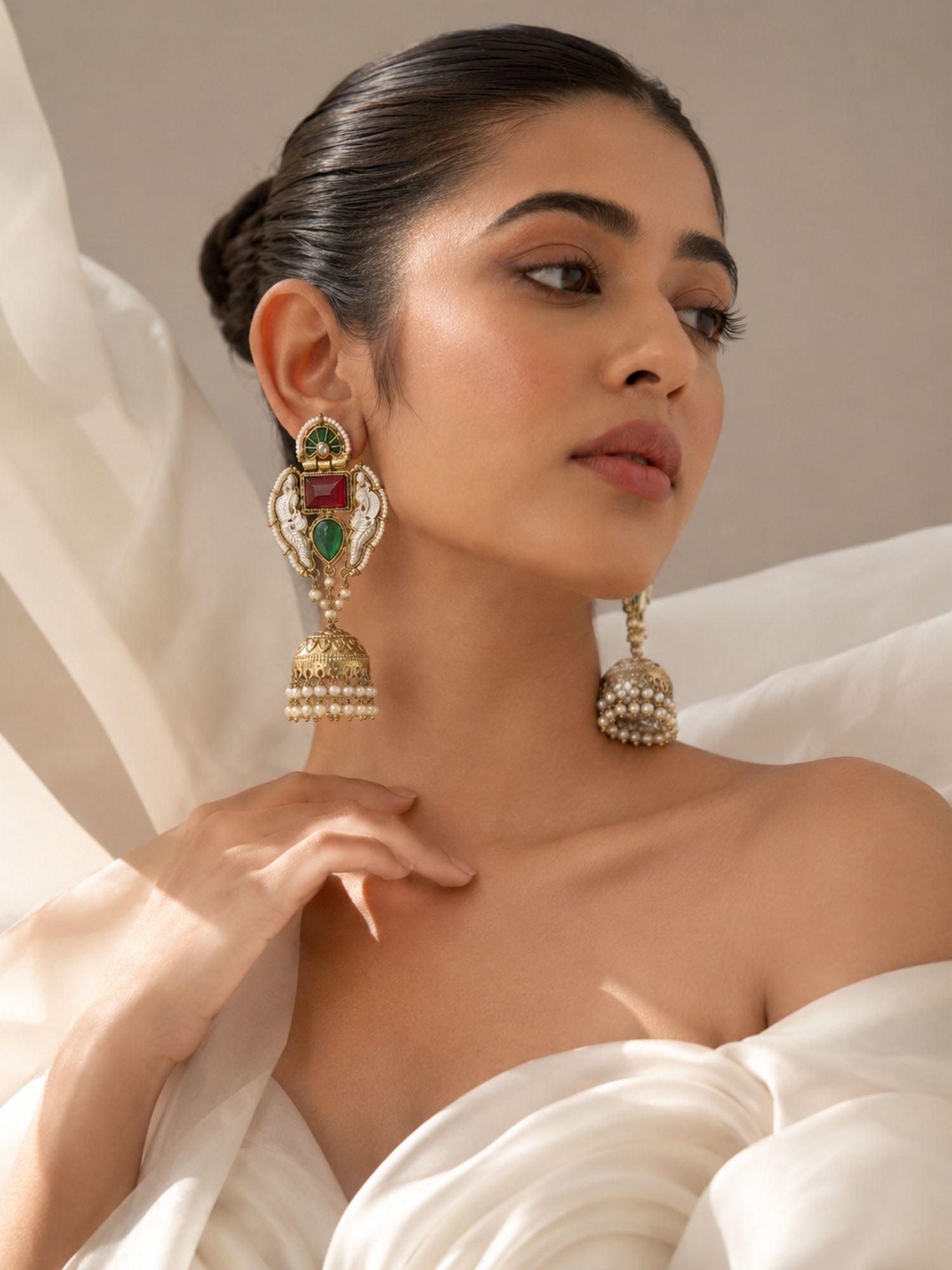 Navratri earrings gold