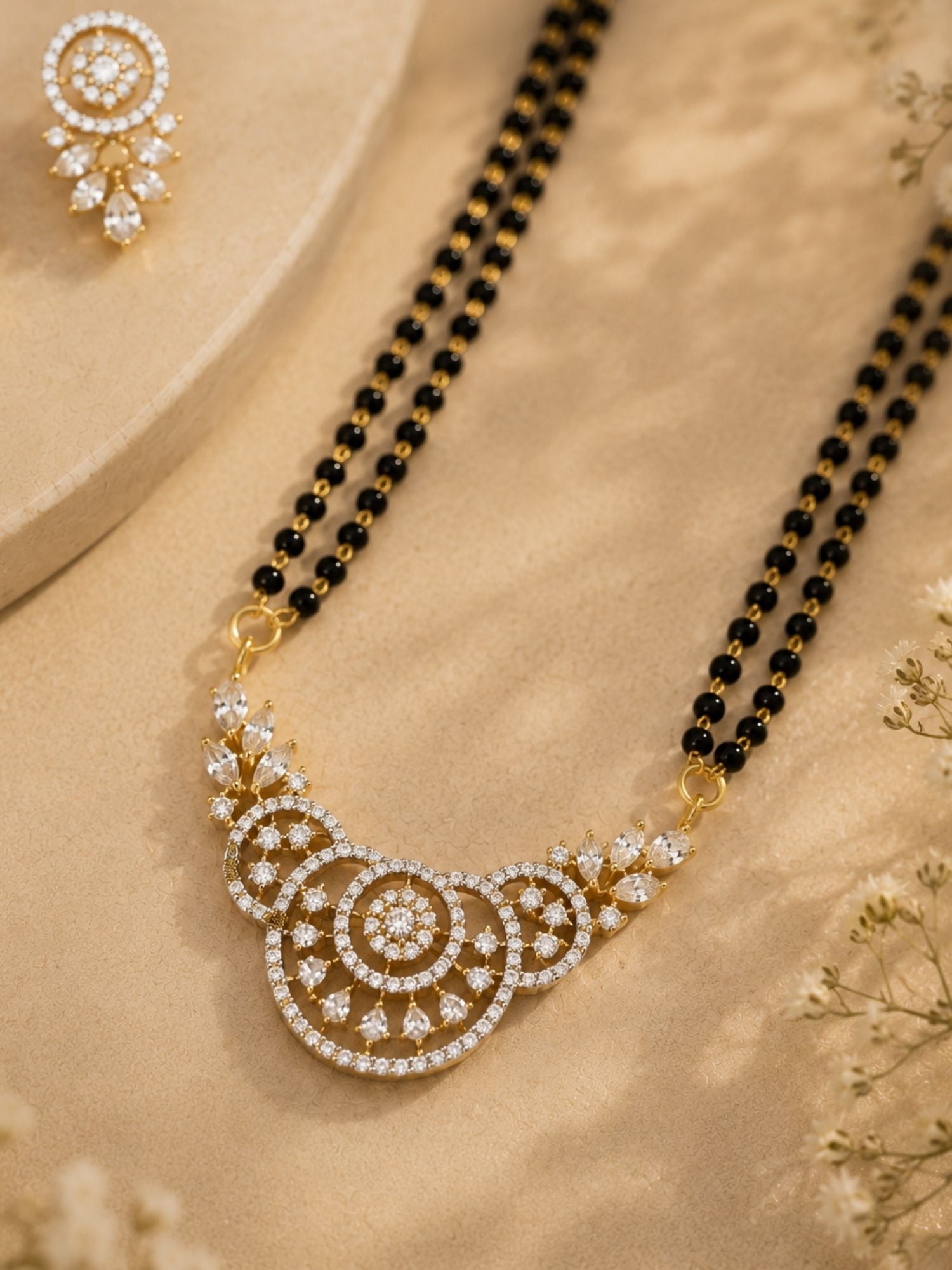 Gold Rich Pendant Mangalsutra Set – Party Daily Glam | Abdesigns