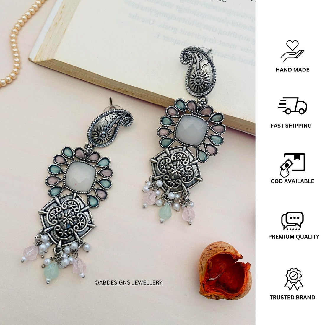 Timeless High Quality German Silver Earrings - Abdesignsjewellery