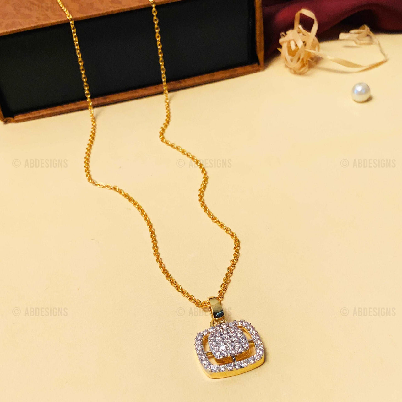 Alluring High-Quality Gold Plated Pendant Chain - Abdesignsjewellery