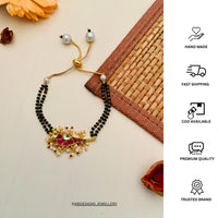 Thumbnail for Elegant Gold Plated Pachi Kundan Mangalsutra Bracelet - Abdesignsjewellery